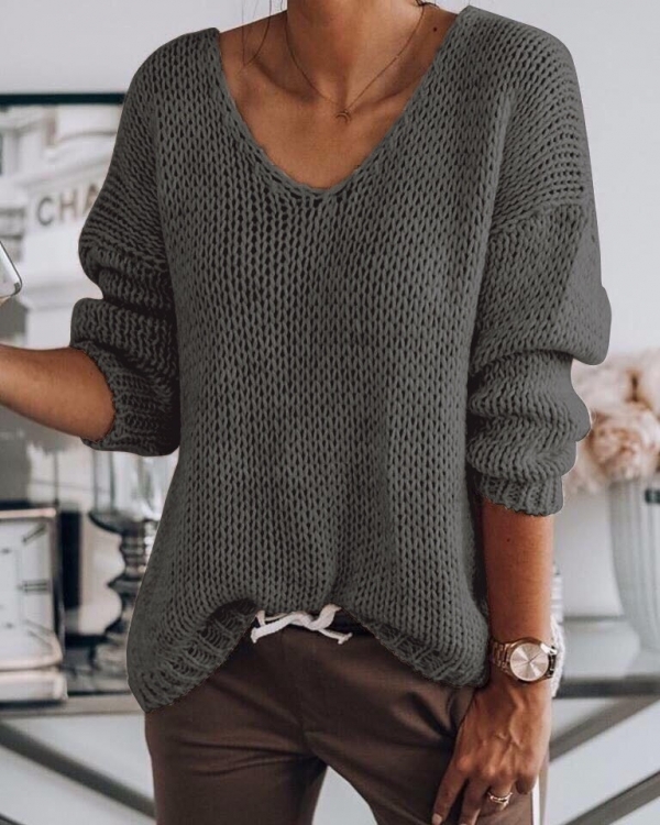 Дамски пуловер графит  00888