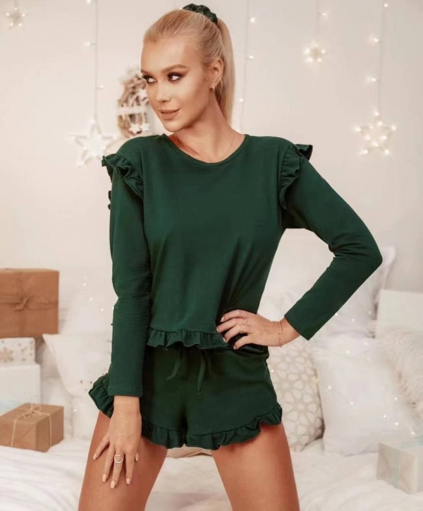 Дамски комплект пижама 6255 зелен