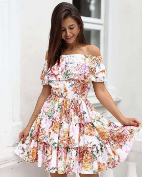 Дамска рокля с флорален десен 21708