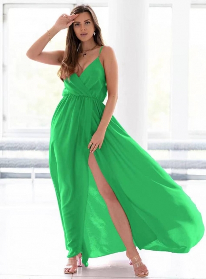 Дамска рокля с цепка 81761 зелен