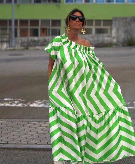 Дамска MAXI ефектна рокля 1534 зелен