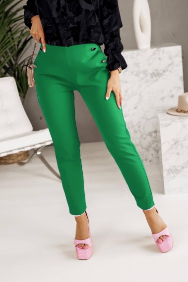 Дамски елегантен панталон A0890 зелен