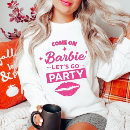 Bluza de dama cu imprimeu Barbie AR3116 alba