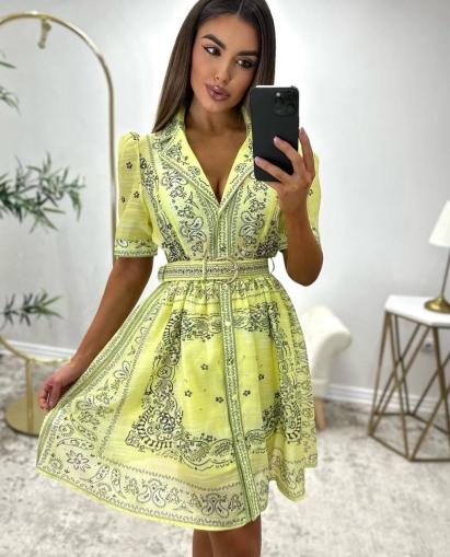 rochie de in de dama cu centura 2500 galben