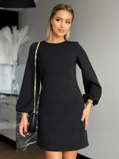 Rochie scurta dama cu nasturi la spate 7858 neagra