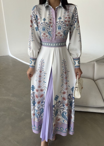 дамска рокля сатен 4249 лилав