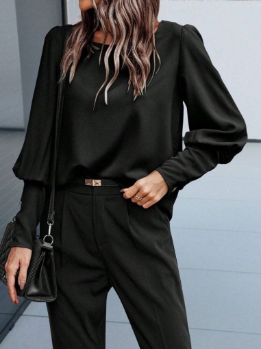 set pantaloni scurti dama cu in camasa 2510 negru