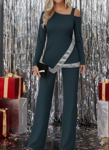 дамски компект две части с едно рамо  J61900  зелен