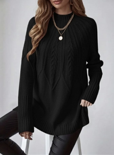 дамска блуза  плетена J63119 черен