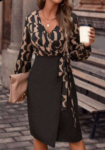 дамска рокля сатен с панделка  J10145