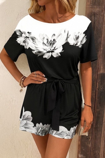 set pantaloni scurti dama cu in camasa 2510 negru