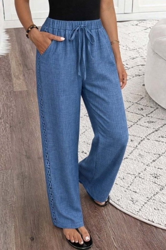 pantaloni de damă din piele ecologică cu talie înaltă J46132