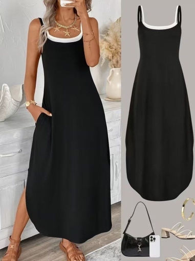 set pantaloni scurti dama cu in camasa 2510 negru