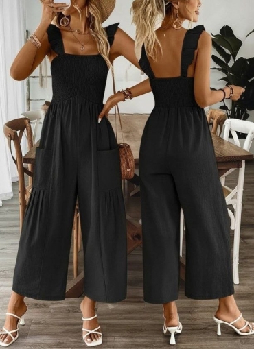 дамски гащеризон с  джобове  J98080 черен