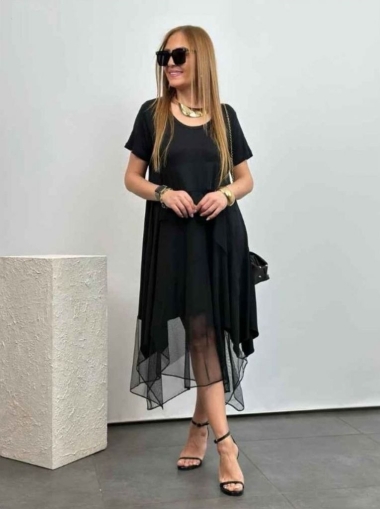 set pantaloni scurti dama cu in camasa 2510 negru