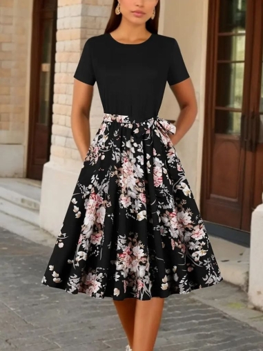 дамска рокля флорален принт  J61372