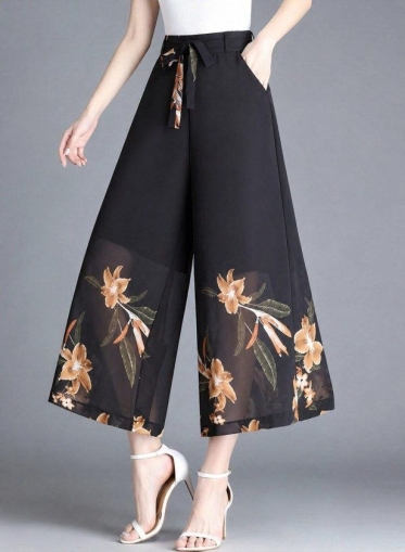 pantaloni de damă din piele ecologică cu talie înaltă J46132