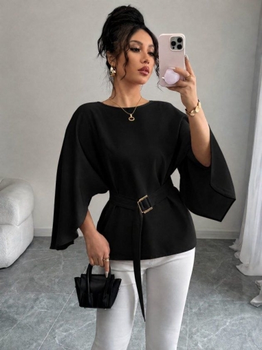 set pantaloni scurti dama cu in camasa 2510 negru