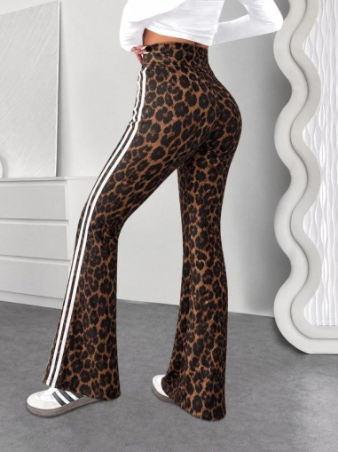 pantaloni de damă din piele ecologică cu talie înaltă J46132