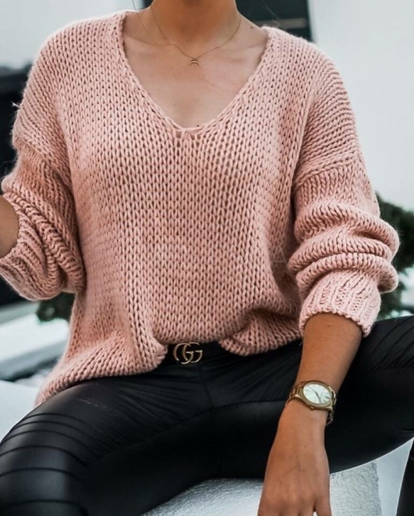 Дамски пуловер  праскова 00888