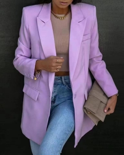 Дамско елегантно сако с хастар 6320 светло лилав