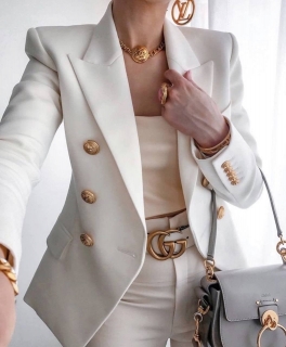 Дамско елегантно сако с хастар 3909 бял