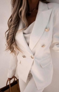 Дамско елегантно сако с хастар 3909 бял
