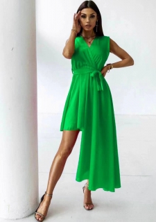 Дамска асиметрична рокля 5044 зелен