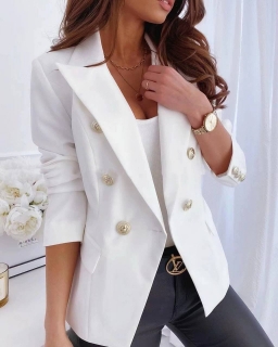 Дамско елегантно сако с хастар 6393 бял
