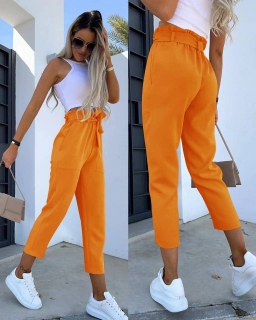 Дамски панталон с джобове 6443 оранжев