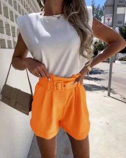 Дамски къси панталони 6489 оранжев