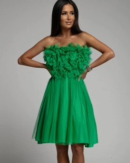 Дамска ефектна рокля бюстие 5126 зелен