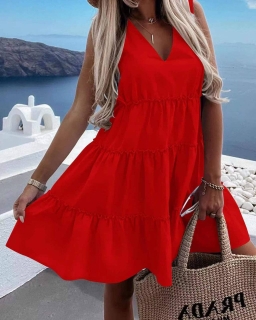 Дамска свободна рокля 6592 червен