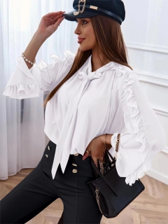 Дамска ефектна блуза 6732 бял