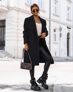 Дамско стилно палто 6808 черен