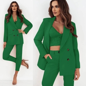 Дамски комплект 3 части - бюстие , сако и панталон A0823 зелен