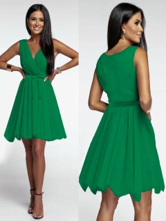 Дамска рокля с тюл 21021 зелен
