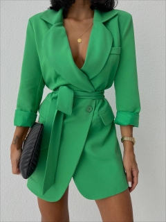 Дамска рокля-сако A0836 зелен