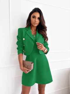 Дамски комплект рокля и Болеро A0910 зелен