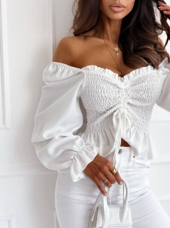 Дамска еластична блуза K5543 бял