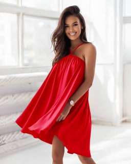 Дамска свободна рокля A6461 червен