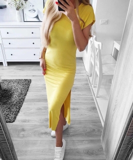 Дамска дълга рокля 12277 жълт