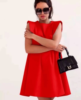 Дамска ефектна рокля A1043 червен