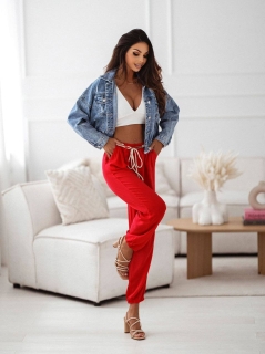 Дамски свободен панталон X3572 червен