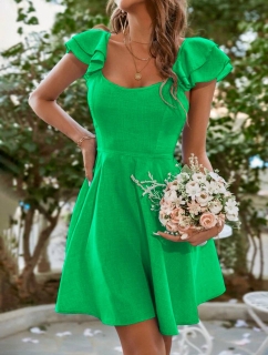 Дамска рокля с ефектен гръб K5731 зелен