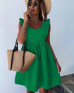 Дамска разкроена рокля X5135  зелен