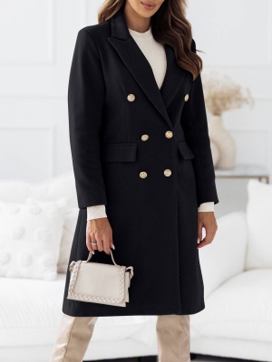 Дамско палто с двуредно закопчаване A1267 черен