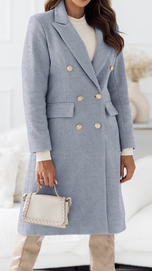 Дамско палто с двуредно закопчаване A1267 сив