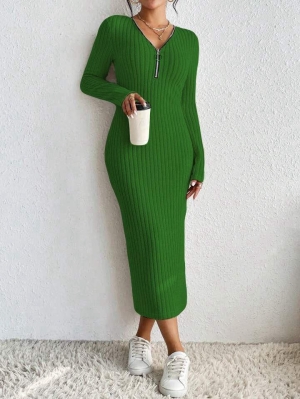 Дамска рокля с цип AR3170 зелен