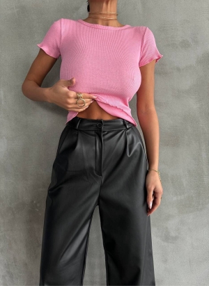 Bluză de damă cu mânecă scurtă 972190 roz